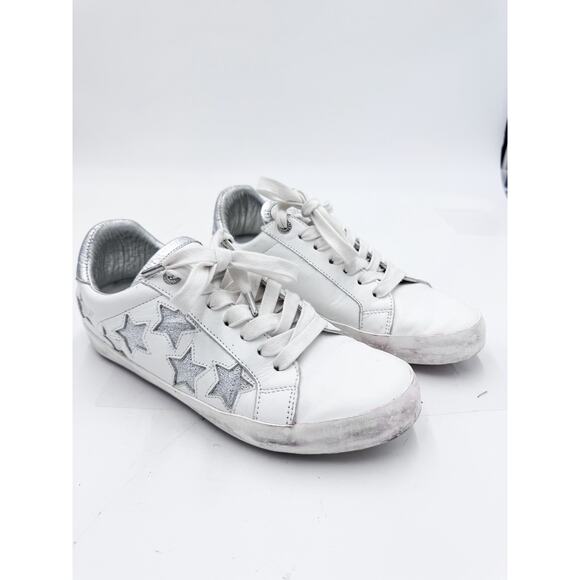 Zadig Voltaire Leather Stars Sneakers Size 39 - Picture 1 of 10